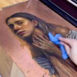 Tessa Ía Instagram - Arte para la hermosa y talentosa @tessaurusrex 🖤🔥 óleo sobre placa de cobre Art for Tessa Ia 🖤🔥 oil on copper #art #oilpainting #oiloncopperpaintings #painting #copper