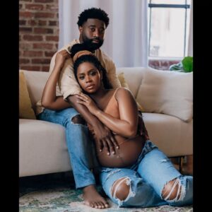 Teyonah Parris Instagram - "The butterflies he gave me turned into little feet!" - unknown 

God showed out when he blessed me with this good GOODT man to venture this journey alongside. Thank you so much for all that you do for me and our family, my love. 

We can't wait to meet you, widdle one!! (I mean... please don't come early cuz the house is still a mess and we have so much to organize! and i aint READY ready...) BUT we do look forward to squeezing and loving on you in God's good timing!! Amen!