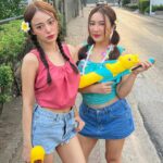 Thanaporn Rattanasasiwimon Instagram - เปิดก่อนได้ปูด !!! 🔫💦 ตื่นมาพร้อมความเขียว ช้ำไปทั้งตัว 55 เล่นน้ำหรือไปทำสงครามมาาาาา #มายฮาเร็ม #haremminee #songkran #สงกรานต์