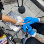 Thandiwe Newton Instagram – NOW I’m home. Got my post @westworldhbo Season 4 ink done by my homeboy @miles_chappers 

Every milestone is marked by Miles. 

Booker came along to watch. He designed a tattoo for me too, thank you baby. 

@frithsttattoo ☠️ go hard or go home

Xx Thandiwe

Oh yeah – wearing @ashish dope hoodie and @chanelofficial watch @bella_freud sparkly leggings that you can’t see 😋
And @sacaiofficial boots that I want grafted onto my ankles like permanent hooves.

I pissed IN the f***ing toilet 🙏🏽