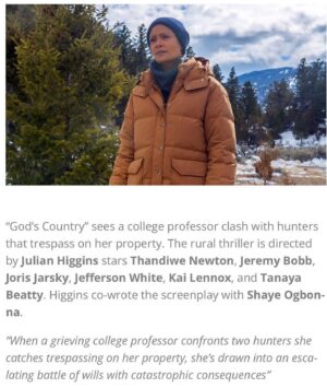 Thandiwe Newton Instagram - Repost @shizzleobizzle #GodsCountry

“Ten years ago, as a wide-eyed grad student at AFl I was introduced to the talents of one @filmjulian through
his masterful thesis film, THIEF. I instantly became a fan, and for a fleeting moment imagined working with him one day. I say fleeting because I did not for one second think it was a
probable outcome 😂

Cut to 2016. Our paths finally cross. I'll never forget that conversation. We challenged each other to channel our
activism through our work. That exchange was the seed. After years of patient cultivation, that seed produced GOD'S COUNTRY. And here we are, releasing this offspring into the
world.

They say it takes a village. @wheels41215 the wry comedian/
craft beer critic masquerading as a top-notch cinematographer. Our Day 1 shepherd, @hi_halee who believed in this project before anyone else. @_floraortega and her team who are the definition of "elbow grease." @dellimeat for being the first to bet on us all. @garycotti our ringmaster to
this snow circus.. @xonneliak @jorisjarsky @_jeffersonwhite
@agmarshall @mirandambailey there's so many to thank and this post is already long enough so I will give all of you your flowers in person.
Last, but clearly not least. The Queen. @thandiwenewton.

We're not here without your paradigm-shifting performance. The way you captured this character. The humanity you imbued her with. I mean damn. I cried watching you cut a photo out of an album. Now the world gets to experience it.

Bravo. I'm humbled to be in all of your orbits. I hope to see you
all in Park City!!!”