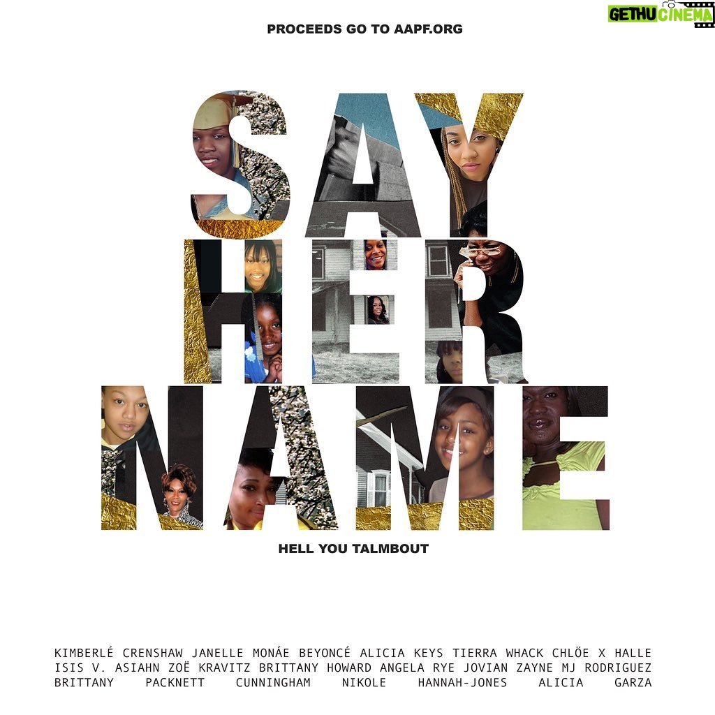 Thandiwe Newton - 3.4K Likes - We are collectively singing #SayHerName, a new song by @JanelleMonae, featuring @beyonce, @kimberlecrenshaw, @aliciakeys, @chloexhalle and many others. By shining a light on police violence against Black women, girls and femmes, this anthem reminds us that our movement must rein for intersectional racial justice. We need you! Stream the song on your favorite platform and visit @AAPolicyForum for ways to get involved with the #SayHerName campaign.