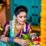 Thanuja Puttaswamy Instagram - Hoping this festival of beauty brings your way. Bright sparkles of contentment. That stay with you through the days ahead. Best wishes on Ugadi and NewYear! 😇. . . . . . . Costume: @aarushireddylabel ❤️ PC : @vrazz_concepts ❤️ @satyamakeoverz