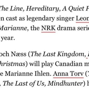 Thea Sofie Loch Næss Instagram - So Long, Marianne and so much more than a muse!!! dream project dream role dream cast crew people dream everything!! ❤️❤️❤️ and especially working with the genius that is @alexwolffofficial !!