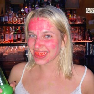 Thea Sofie Loch Næss Instagram - my grandma, my friends, hydra, a taxi in beirut, more friends, food, greek cats and my very pink face are some things i appreciated last year