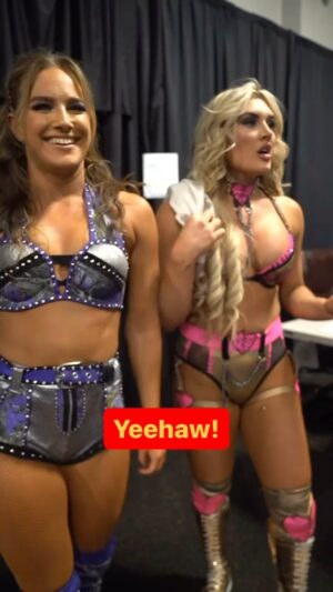 Theresa Lee Schuessler Instagram - @fallon_wwe already has plans for her new ranch hand 🤠 #WWENXT #NewYearsEvil
