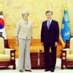 Theresa May Instagram - It was a pleasure to meet President Moon Jae-in again in Korea to discuss the shared aspirations of our two countries, including on trade, climate change and regional stability. While in Korea I spoke at the World Knowledge Forum and visited Seoul’s impressive Covid-19 command centre. We can learn from their pioneering approach to track and trace, which has kept the virus in check throughout the pandemic. It was also an honour to pay tribute to the 80,000 British soldiers who fought for the freedom of the Korean people, including the 1,108 who lost their lives. In this 70th anniversary year, we must ensure that this bloody conflict does not truly become a forgotten war.