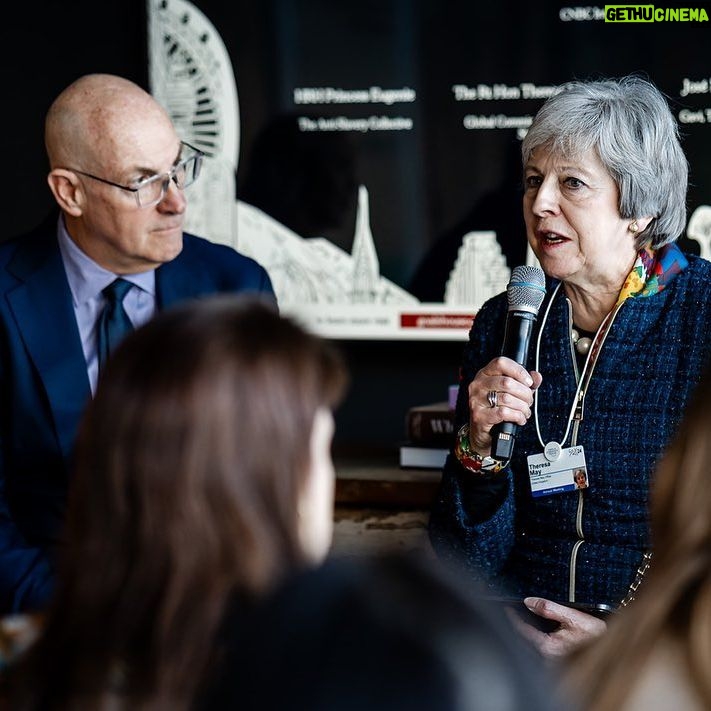Theresa May Instagram - This week I've been talking to international businesses & governments about the work of the Global Commission on Modern Slavery & Human Trafficking. Delighted to speak alongside @the_anti_slavery_collective @princesseugenie Jose Manuel Barroso & John Schultz @hpe on how to tackle this great human rights issue of our time.