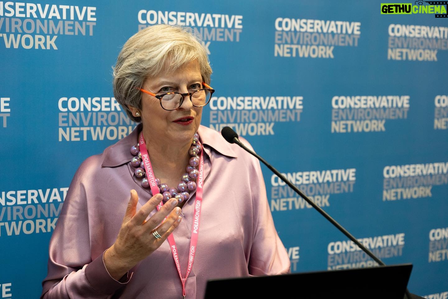 Theresa May Instagram - Net Zero isn’t a cost to be minimised – it’s the growth opportunity of the century, worth £1 trillion to British business by the end of the decade. A pleasure to be in Manchester speaking to @conservatives members at #CPC23.