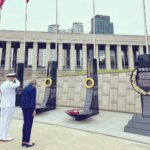 Theresa May Instagram - It was a pleasure to meet President Moon Jae-in again in Korea to discuss the shared aspirations of our two countries, including on trade, climate change and regional stability. While in Korea I spoke at the World Knowledge Forum and visited Seoul’s impressive Covid-19 command centre. We can learn from their pioneering approach to track and trace, which has kept the virus in check throughout the pandemic. It was also an honour to pay tribute to the 80,000 British soldiers who fought for the freedom of the Korean people, including the 1,108 who lost their lives. In this 70th anniversary year, we must ensure that this bloody conflict does not truly become a forgotten war.