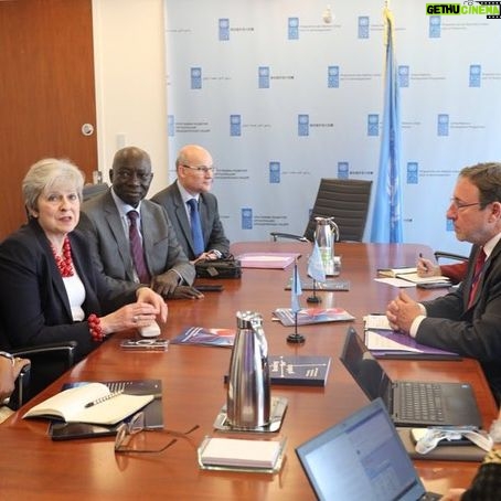 Theresa May Instagram - Great to see @antonioguterres again & meet @unitednations Ambassadors to discuss the work of the Global Commission on Modern Slavery & Human Trafficking. The time has come to restore political momentum towards tackling these heinous crimes.