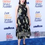 Thomasin McKenzie Instagram - Yesterday for the Indie Spirits in support of Eileen @eileenmovie ❤️ Love this dress and the flowers on it @prada