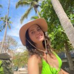 Tiffany Alvord Instagram – 🌴 I went to tortuga island & did NOT sea any turtles 🐢 so that was deceiving.. but I did see jumping dolphins!  We also snorkeled, tried a banana boat, and some delish coconuts! 🥰 Side-note: I think green might be my go-to color this year. 💁‍♀️ // 
–
#QOTD: Would you rather see dolphins or turtles?! 🐬 vs. 🐢