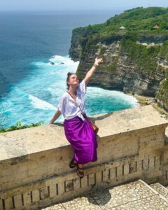 Tiffany Alvord Instagram - 🥺 This was such a beautiful temple! The coast view was insane!! This is also where a monkey stole my phone (and an employee retrieved it 😭🙏). I highly recommend for anyone visiting Bali! 💕 💥 If you see slide 4 this was them bargaining to get a guys glasses back. 😂 Legit within ten minutes the monkeys stole 3 separate people’s glasses OFF THEIR FACES while they were taking pictures haha. The monkeys were savage! All in all such a cool experience!!