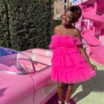 Tiffany Brooks Instagram - Ohh wee yall @barbiethemovie premier was EVERYing!!! Went with option C!! Ohhh prep the shoes! @betsyjohnson_ 🤩🤩🤩 me and my @hgtv friends were in the building! The movie was adorable! My fly a$$ son killed it with his tux! #installingapinkdrivewaynextweek