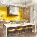 Tiffany Brooks Instagram - Hello yellow 💛 Which kitchen is your favorite? . . . #yellow #kitchen #renderings #pickone #interiordesign