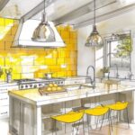 Tiffany Brooks Instagram - Hello yellow 💛 Which kitchen is your favorite? . . . #yellow #kitchen #renderings #pickone #interiordesign