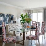Tiffany Brooks Instagram - Tasked with combining modern glamour and traditional, my team and I transformed this dining room from dull to dreamy! 😍 Swipe for the before ➡️ . . . #beforeafter #diningroom #modernglamour #traditional #transformation #interiordesign #chicagointeriors