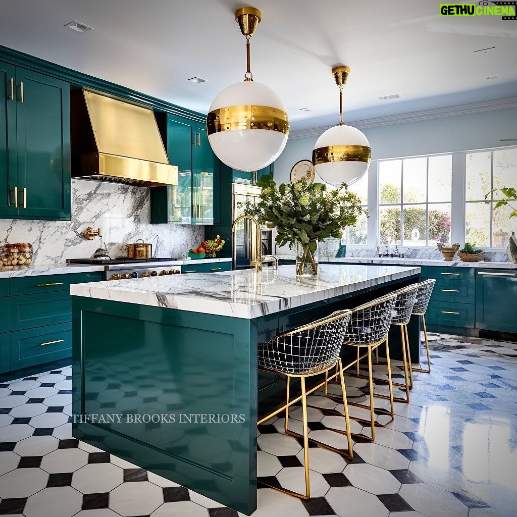 Tiffany Brooks - 1.9K Likes - I’m doing a quick kitchen refresh…. Painting my cabinets, I rendered these two kitchens for inspiration.. WHICH COLOR??
A: Icy Blue
B: Jewel Toned Green
