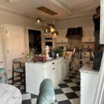 Tiffany Brooks Instagram - I’m doing a quick kitchen refresh…. Painting my cabinets, I rendered these two kitchens for inspiration.. WHICH COLOR?? A: Icy Blue B: Jewel Toned Green