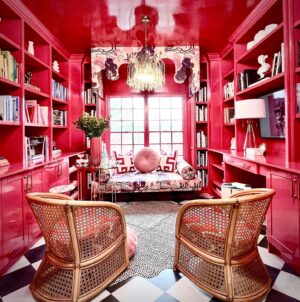 Tiffany Brooks Instagram - I needed a library. Why not make it pink?

 I own over 1000 books on design alone. 😬#problems 

#book #booklover #books #booksofinstagram #bookstagram #bookstagrammer #bookworm #chicagointeriordesigner #hgtvmagazine #library #pinkrooms #beforeandafter #chicagointeriors #decor