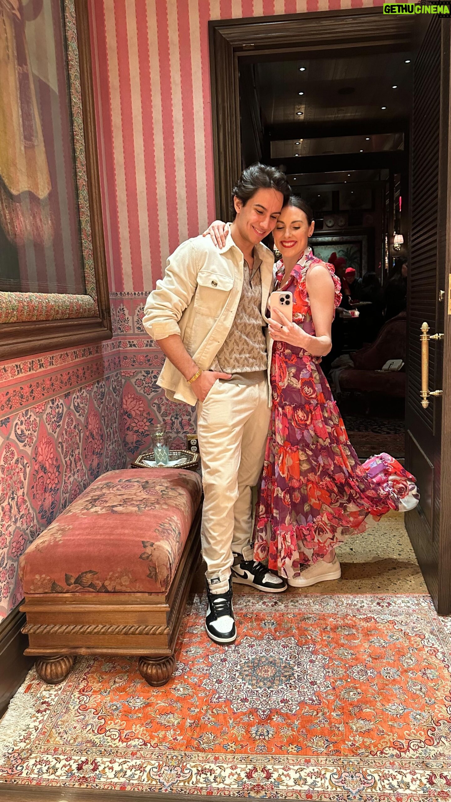 Tiler Peck Instagram - Night out at the @esteelauder x Sabyasachi event 🩷 What a perfect way to celebrate the start of spring with lipstick and flowers! #EsteeLauderxSabyasachi #EsteeLauder #Sabyasachi #DateNight #GRWM #Lipstick #wcw