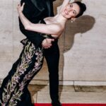 Tiler Peck Instagram - We dipped and we danced the night away at @nycballet’s Spring Gala 💃🏼 #gala #redcarpet #marchesa #gown #ballerina #nightout #fashion #saturday #style #dressup 📸 @vnina 👗 @marchesafashion 👫 @roman.julian.mejia