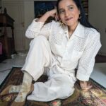 Tillotama Shome Instagram - Magic carpet moments. Lace shirt from @homelandelegies Pants @1111clothing Flower dyed Sock game on @kokun.india HMU @themakeupwaley @hairstyler_artist Jewellery @e3kjewelry Assisted and photographed by @raju.mahto8march