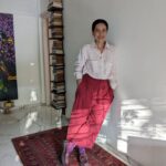 Tillotama Shome Instagram - Wearing pink hues way past the Barbiecore cray cray phase. Baby pink shirt @homelandelegies Pants @1111clothing Shoes @theater.xyz Socks 1( Christmas present from @nehaross ) Socks 2 ( real flower imprint sock from @kokun.india ) HMU @themakeupwaley @hairstyler_artist