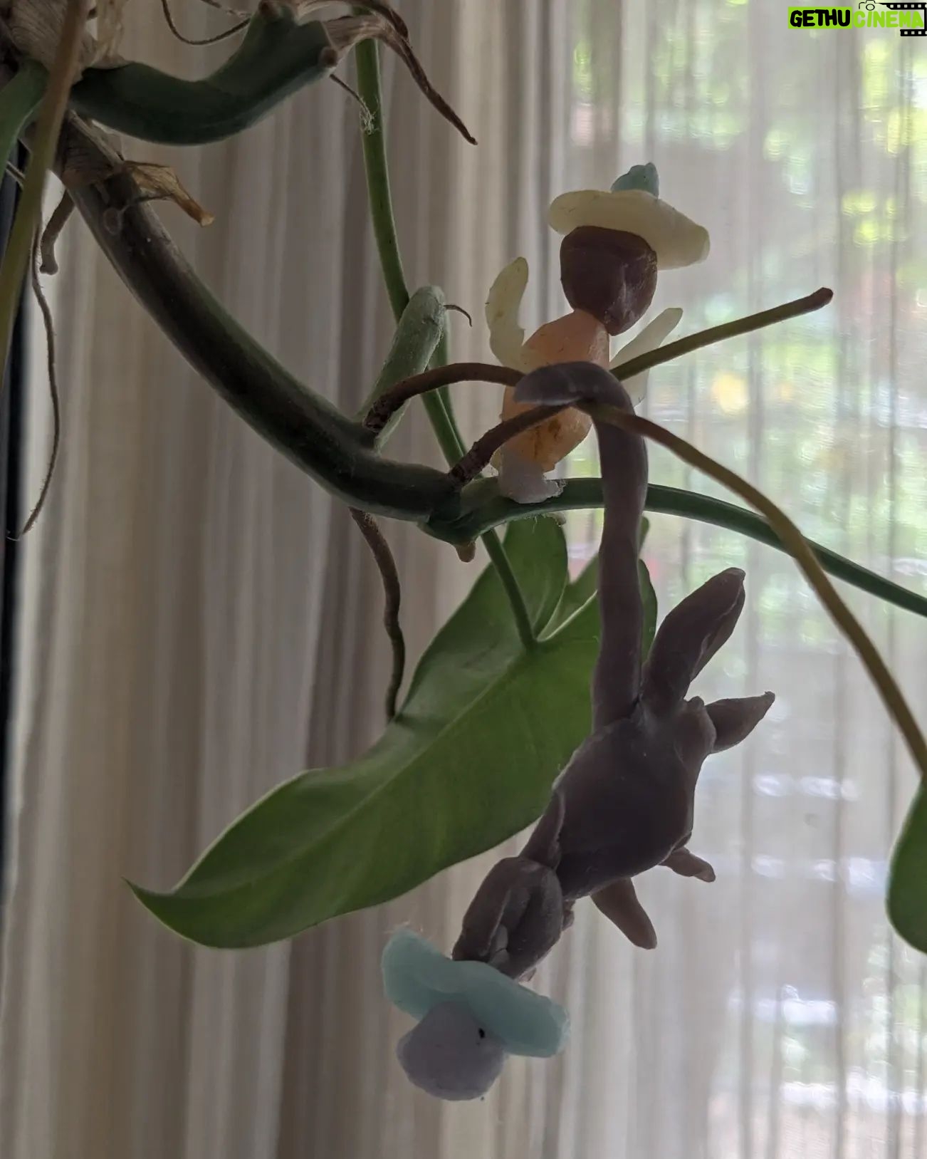 Tillotama Shome Instagram - A man and his monkey friend, both loved wearing hats. Beeswax miniatures made by my friend Pablo and they are hanging from a plant above my study table. Pablo got to meet my charming pappa in law, Howard and tried on his 35 year old Stetson. How things thrive, when you take good care of them, both people and things. Happy Sunday! Happy Vishu. Shubho Nobo borsho. Happy Baisakh!!