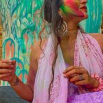 Tithi Raaj Instagram - As happy as a rainbow 🌈 Holi hai !✨♥️ #रंगबरसे 🌈 #happyholi #reggaemusic #goodvibes #colors #love #victory #traditions #culture #allthingsart