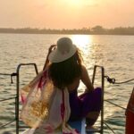 Tithi Raaj Instagram - Sea you at the Golden Hour ✨ . #golden #sea #waves #yacht #cruise #ship #boat #beach #breeze #blue #deep #water #sailing #skyline #horizon #marine #life #luxury #lifestyle #travel #travelblogger #goa