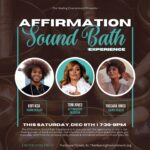 Toccara Jones Instagram - 🚨EVENT ALERT: @thehealingenvironment Presents… Affirmation Sound Bath Experience! This Saturday, 12/9 from 7:30-9pm. Join me, @iamtonijones & @magic.atl for an affirmations sound bath experience! This will be a very enchanting, sound healing experience! The Affirmation Sound Bath Experience is to give yourself the opportunity to rest in the healing power of word and sounds. Our intention is to create unique space that gives you enjoyable relief from the pressure, daily stresses & normalized exhaustion in everyday life. Click the link in my bio or visit: TheHealingEnvironment.org (click events) to purchase your tickets today 🩵