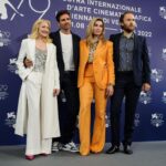 Trace Lysette Instagram - “I’ll have the business woman’s special, ya know… for business women” - Romy & Michelle #Venezia79 Photocall/press #biennalecinema2022 #venicefilmfestival Suit - @sandroparis @garrett__ives