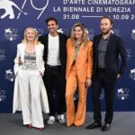 Trace Lysette Instagram - “I’ll have the business woman’s special, ya know… for business women” - Romy & Michelle #Venezia79 Photocall/press #biennalecinema2022 #venicefilmfestival Suit - @sandroparis @garrett__ives