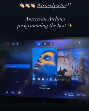 Trace Lysette Instagram - MONICA is out on VOD streaming and American Airlines 🖤🇺🇸✈️