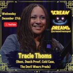 Tracie Thoms Instagram – The incomparable @traciethoms joins us today, with a reminder to measure your life in love.  Episode live at 7:15 am pst/ 9:15 am est. 😱💜 #screamdreamspod #rent #traciethoms #deathproof #horrorpodcast