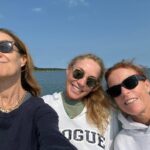 Tracy Pollan Instagram – Beautiful boat ride and swim off 3 Mile Harbor with my childhood friend @jennylandey and @pamela_hanson