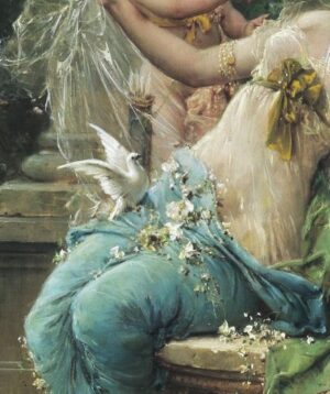 Triana Iglesias Instagram - Feels ~
Voven into canvas - and forever mood. 🪽🫧🤍✨

The Ionian Dance. Edward John Poynter
Portrait of a Lady in Allegorical Guise. Pierre Mignard.
Young woman with daisies. Emile Vernon. 
Amur Arrow. Hans Zatzka