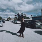 Tristin Mays Instagram – It was drizzling shortly before this trust me.  My mum snapped this snazzy photo 🖤