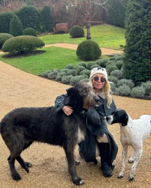 Trudie Styler Instagram - Spike and Finch are full of the joys of spring! After what feels like the longest wettest winter, we can start to enjoy the colours and scents of an English country garden and appreciate nature’s cyclic beauty.  Every jubilant bark under a clear blue sky is a lesson in how to find the joy in each moment. 🐾
