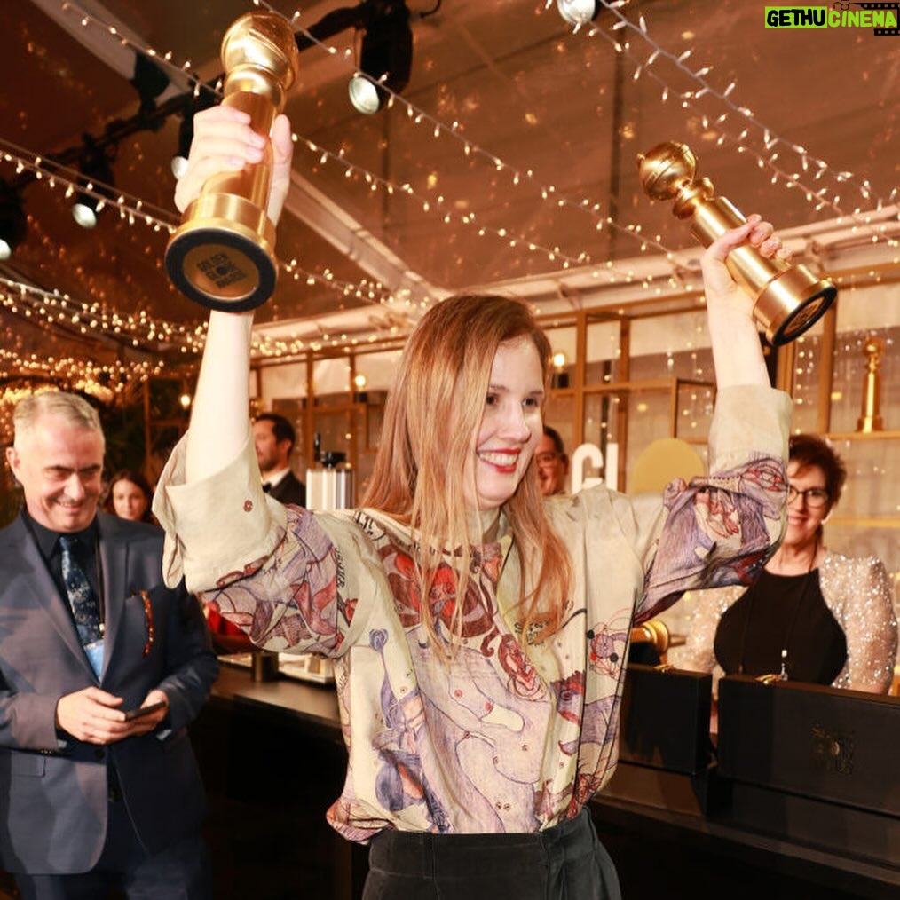 Trudie Styler Instagram - This week, I am thrilled to spotlight screenwriter and director @justine.triet, celebrating her Golden Globe wins for #AnatomyOfAFall! 🏆 From documenting protests to capturing the French presidential election to her first feature film Age of Panic, Justine’s filmmaking career spans from compelling documentaries to incredible storytelling. Her latest project Anatomy of a Fall, won both Best Screenplay and Best Foreign Language Film at the Golden Globes this year. The film weaves a riveting story around a celebrated writer named Sandra who is put on trial when her husband falls to his death from their secluded chalet, with her blind son as her sole witness. Sandra Huller delivers a captivating performance which is subtle yet complex and shows what a powerhouse she really is. The movie, hailed for its exploration of truth’s complexities, marks a significant achievement for the entire team. Congratulations on your monumental wins!