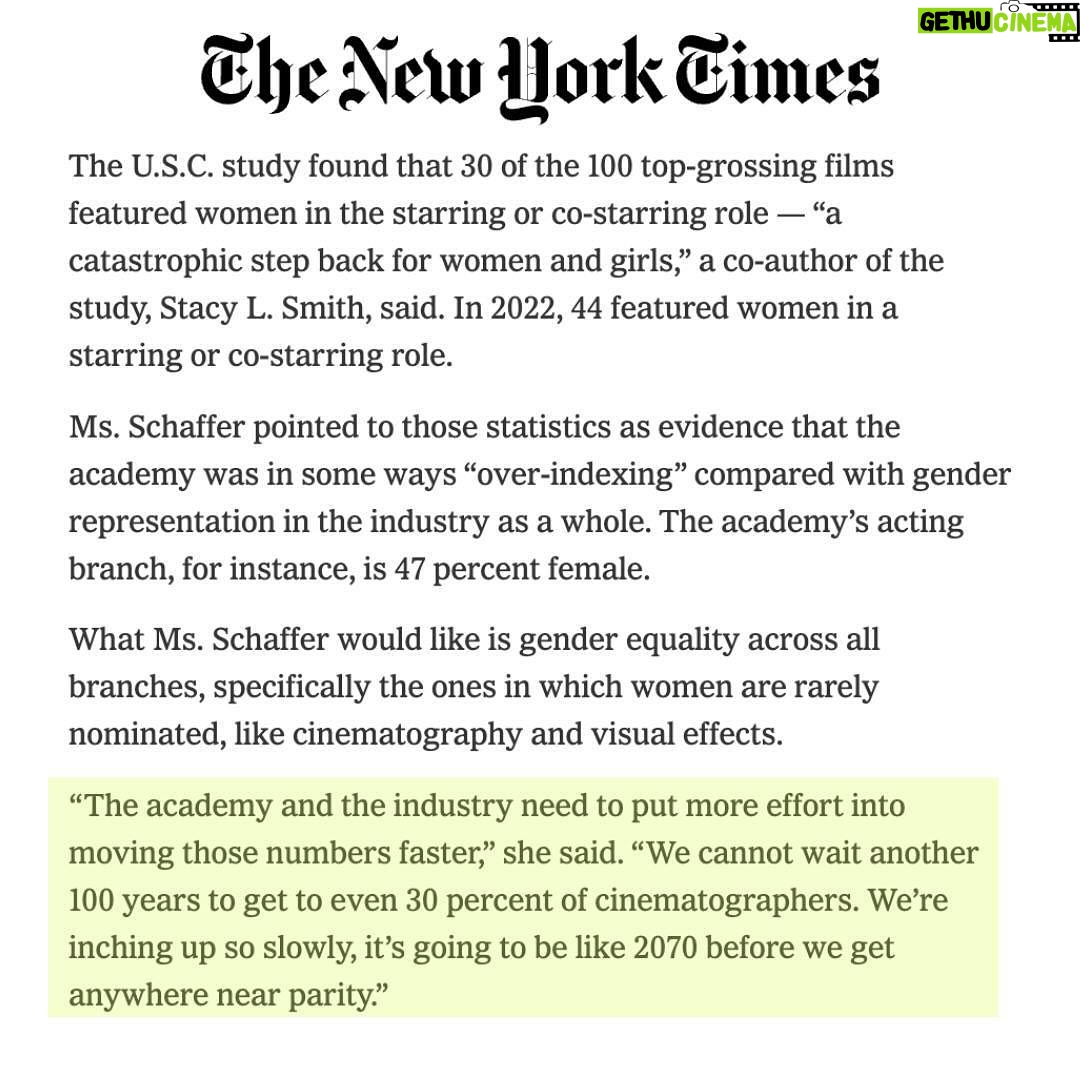 Trudie Styler Instagram - While there were some incredible wins this past weekend at the #Oscars2024, we still have work to do uplifting women in film. The Oscars reflect industry trends, says Women in Film CEO Kirsten Schaffer and a recent USC study shows decline in women and women of color in lead roles. Urgent action needed for gender balance across all sectors, particularly in underrepresented fields like cinematography and visual effects. Let’s amplify this call for change and continue to empower women in film together! 💪🏻#femalefilmmakerfriday