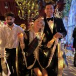 Trudie Styler Instagram - A few drunk Sassenachs and some accomplished Scots getting to grips with traditional Scottish reeling - namely The Gay Gordons and Strip the Willow - largely failing but having the hugest fun! Happy Hogmanay / Happy New Year And congratulations to Paul Mesher for your well deserved scholarship to the Royal Ballet 🩰😂