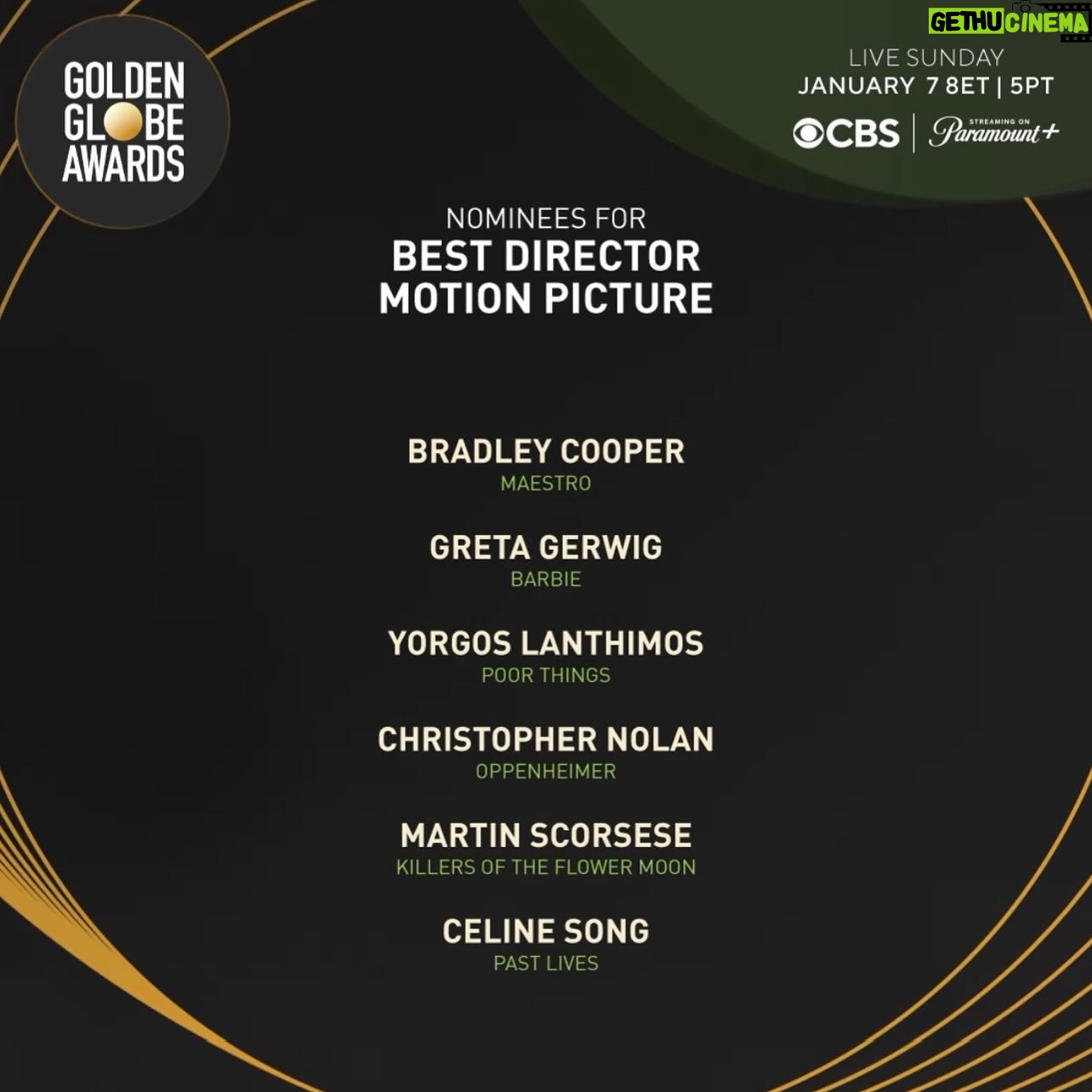 Trudie Styler Instagram - This week, I want to highlight the incredible female filmmakers that have been nominated for this year’s Golden Globes, Celine Song and Greta Gerwig! After last year’s Globes, where no women were nominated in the Best Director category, it’s wonderful to see these women getting the recognition they deserve. Congratulations on your nominations, ladies! 👏🏻