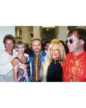 Trudie Styler Instagram - 90’s 
With our beloved Gianni, @donatella_versace and @eltonjohn 
 F-f-fashion! 

#throwbackthursday #tbt