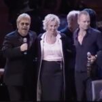 Trudie Styler Instagram - Happy 77th Birthday dearest Elton Here is a moment from our Rainforest Fundraiser show 2002 where along with Sting and James Taylor you so generously and regularly contributed your precious time and talent. We were joined on stage by the late glorious Nina Simone. Thank You @eltonjohn We love you so much