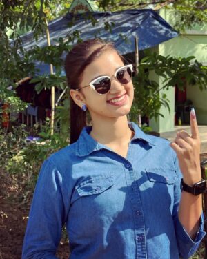 Trupti Mirambika Instagram - I have done with my valuable VOTE 🗳️👍🏻
First time 😌