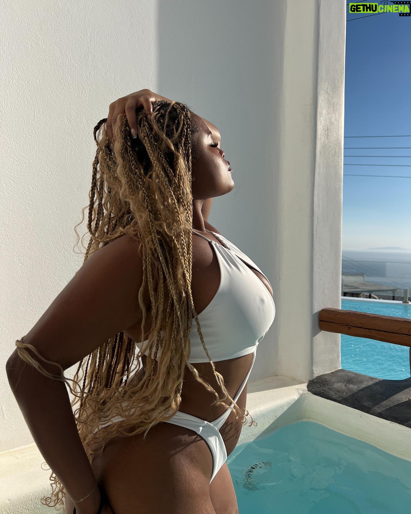 Tyla Gomez - 2.2K Likes - it’s not about having someone to love me anymore🤍 santorini has my heart ///
outfit details:
first pic @lulus
White swimsuit@whitefoxboutique
Yellow dress @revolve
Orange bikini @knightswim
pink swimsuit @revolve