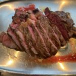 Ulrika Jonsson Instagram - Last night’s roast. Cote de Boeuf. Creamy, garlicky leeks. Cauli Cheese - always with Lancashire cheese. Always. Yorkshires. Spring greens in butter and wholegrain mustard. Then, to cause some upset: beef dripping chips because that’s what I had. Horseradish. Gravy, baby.